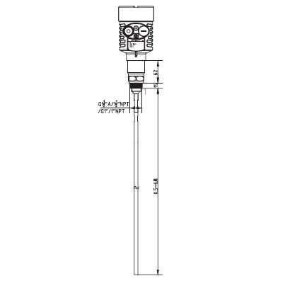 杆式導波雷達物位計外型尺寸圖