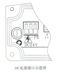 分體式電磁流量計DC電源接口示意圖
